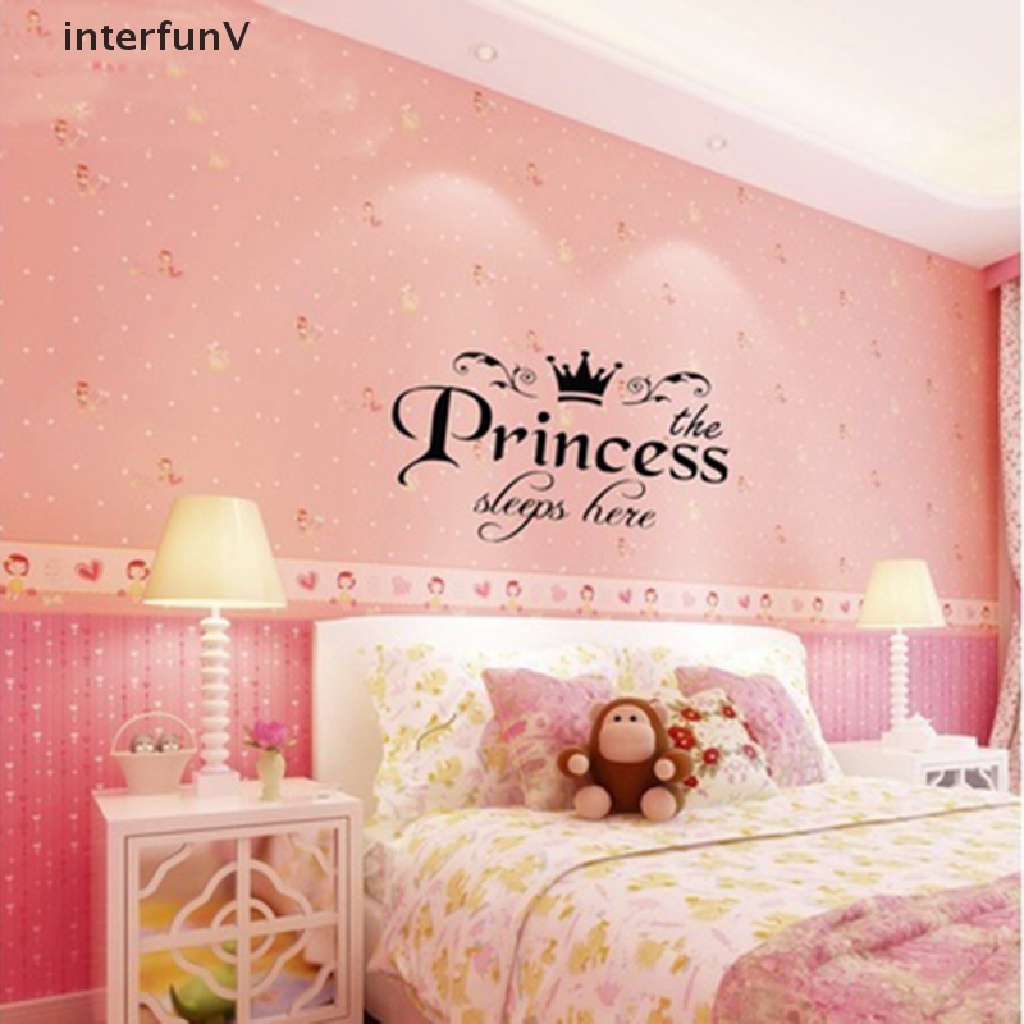 Miếng Dán Tường vinyl In Chữ princess sleeps Trang Trí Phòng Ngủ / Ký Túc Xá diy