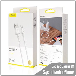 Cáp sạc nhanh Baseus Mini White 1M 2.4A dùng cho iPhone