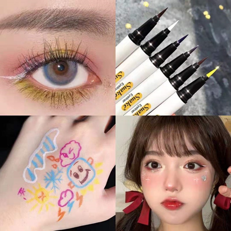 Bút kẻ mắt dạng gel mịn mượt nhanh khô chống thấm nước màu sắc độc đáo