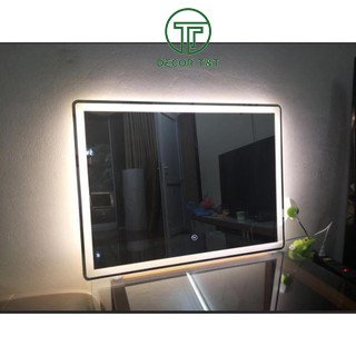 Gương nhà tắm, Gương có đèn led cảm ứng  hình chữ nhật 50x70cm,60x80cm,70cmx90cm - 𝐃𝐄𝐂𝐎𝐑 𝐓&𝐓