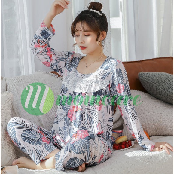 [Mới 2021] Bộ đồ bầu Lụa Quảng Châu Siêu Đẹp - Đồ bộ ngủ bà bầu mặc nhà Quần áo thời trang mùa hè cho mẹ giá rẻ Bigsize