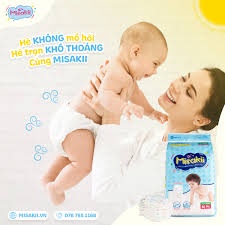 Bỉm Misakii   Nhật Bản - Bỉm Siêu Mỏng Thấm Hút Tôt - Size Dán Quần NB90/S82/M64/L54/M58/L44/XL38/XXL miếng