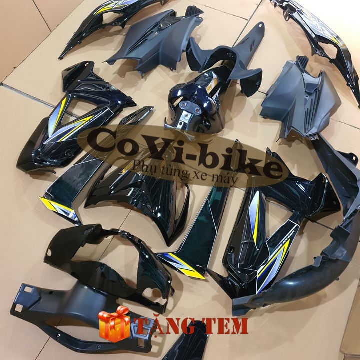Bộ nhựa - dàn áo xe Wave RSX 100cc Nhựa ABS cao cấp Màu Đen - SPB-8488