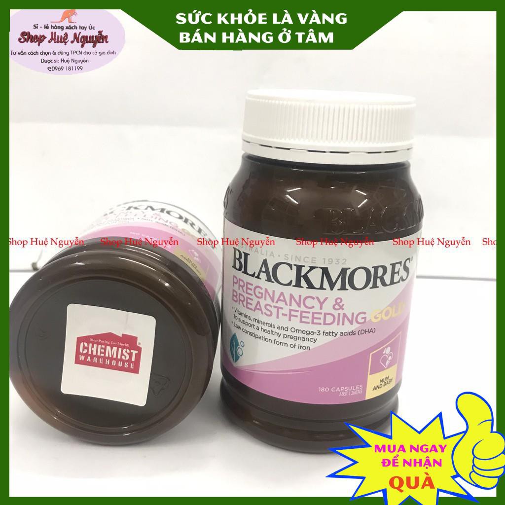 Vitamin tổng hợp cho Bà Bầu Blackmores Pregnancy &amp; Breast Feeding Gold 180 Viên mẫu mới Úc