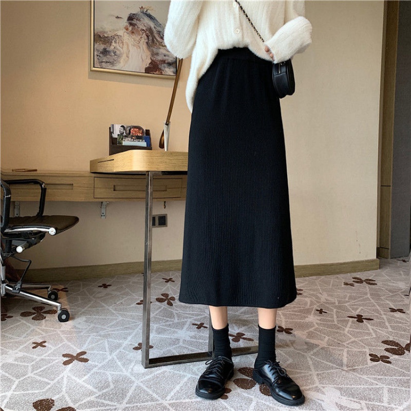 Chân Váy Len Dài Lưng Cao Xẻ Tà Thời Trang Cho Nữ | BigBuy360 - bigbuy360.vn