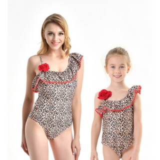 Bikini mẹ và bé hoạ tiết da báo