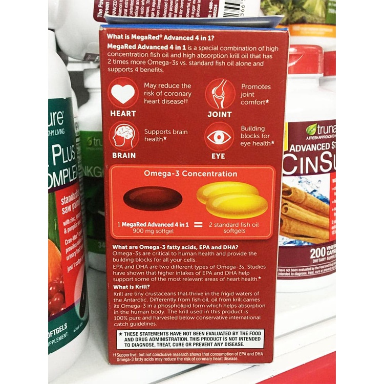 Dầu tôm hỗ trợ sức khỏe toàn diện Schiff MegaRed Advanced Extra Strength 900mg 40 Softgels