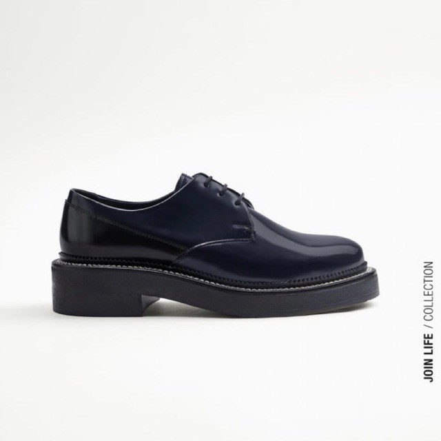 Giày tây derby Zara authentic BLUE LEATHER - LIMITED EDITION