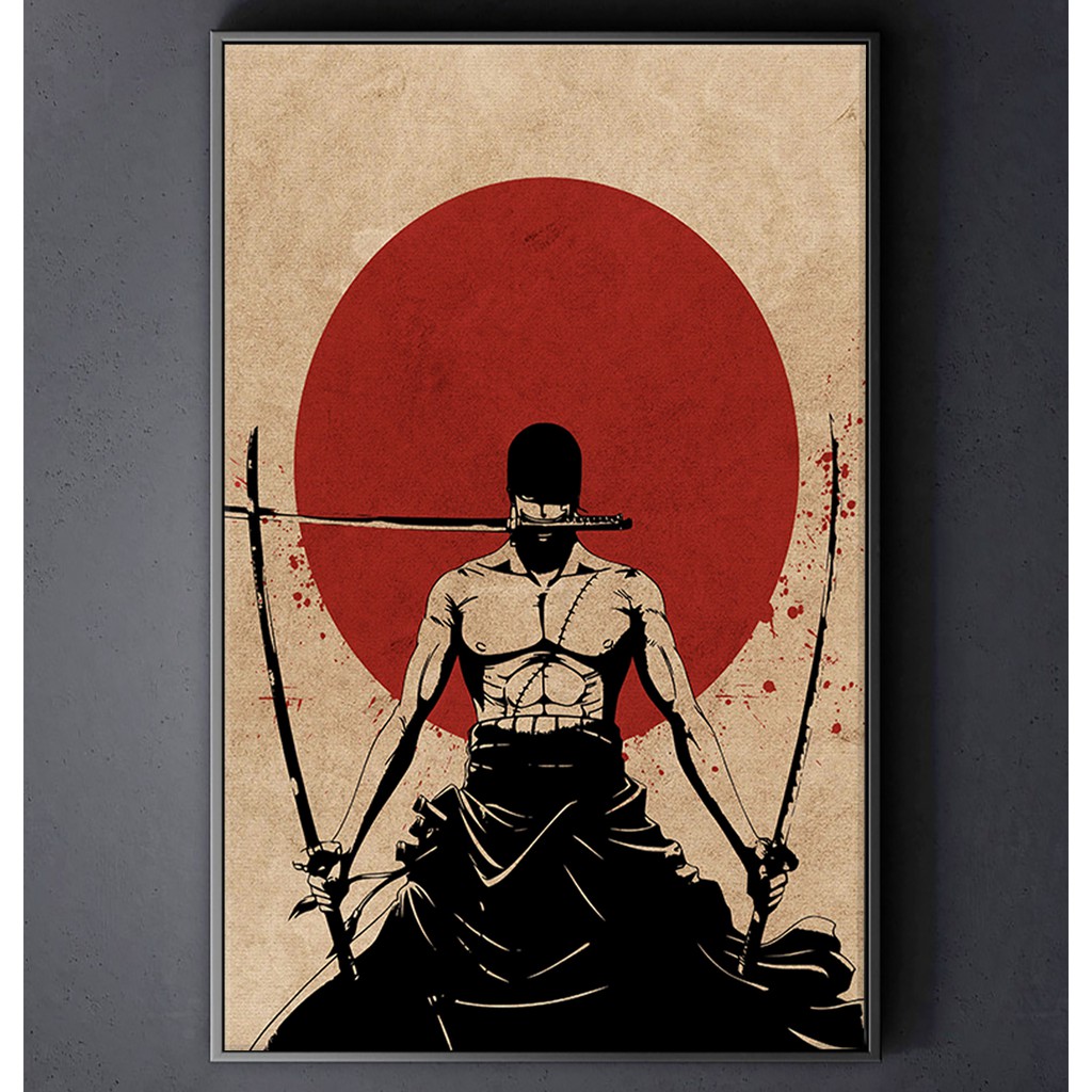TRANH CANVAS ANIME ONE PIECE Vua Hải Tặc treo tường in theo yêu cầu - Zoro 20