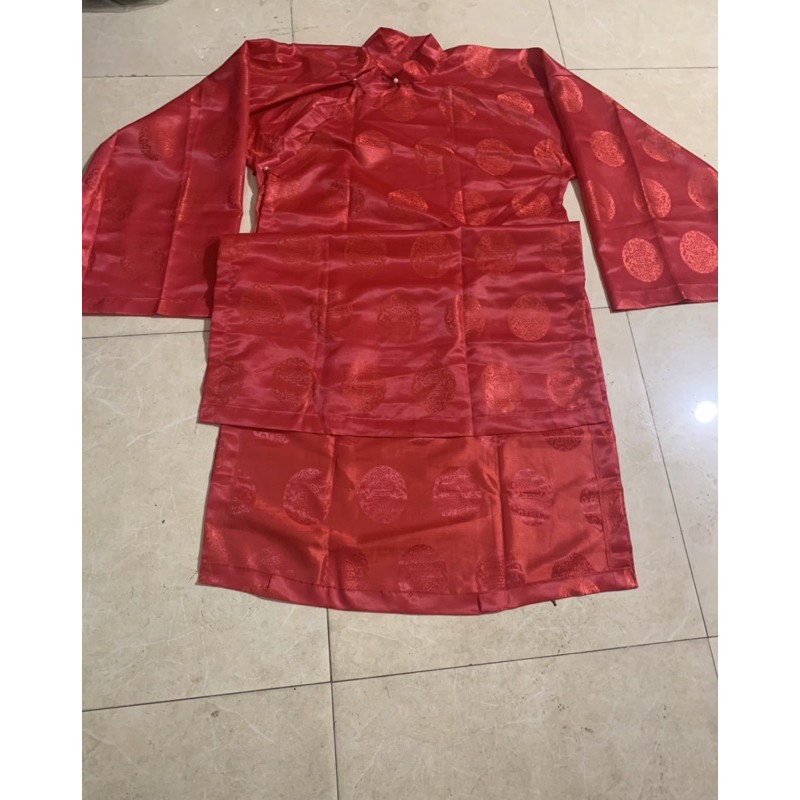 Áo tế, Áo lễ, Áo dâng hương. vải sài gòn loại phi đẹp in hoa thọ tay rộng 33cm