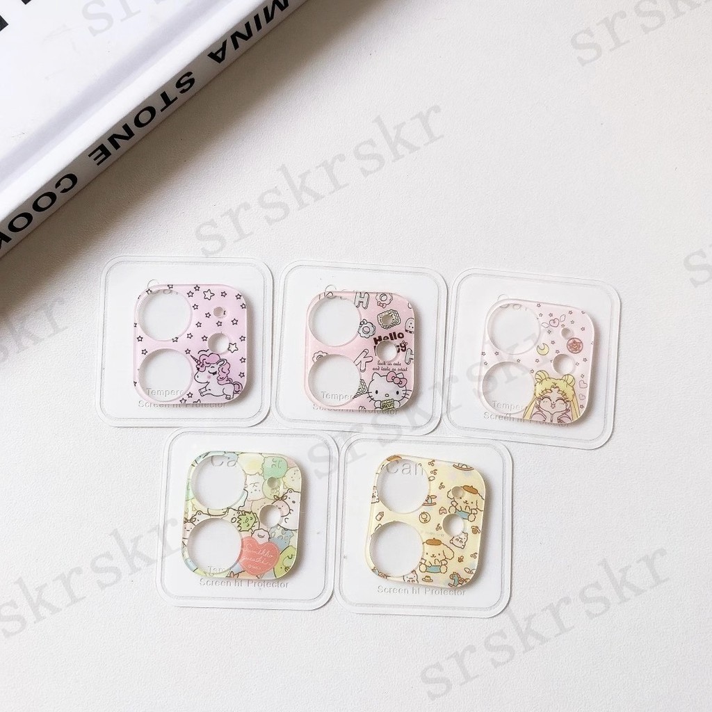 Miếng Dán Bảo Vệ Ống Kính Máy Ảnh Họa Tiết Hoạt Hình Dễ Thương Chống Trầy Cho iPhone12 mini Promax i12