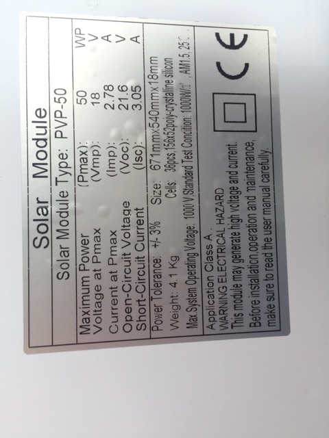 Pin Mặt Trời poly 50w, pin mat troi