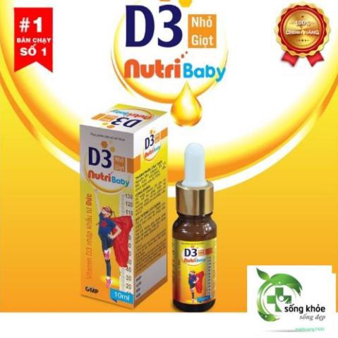 Canxi D3 NUTRI BABY-Canxi cho bé từ 0 tháng tuổi, giúp bổ sung vitamin D3 cho trẻ phát triển hệ xương, răng