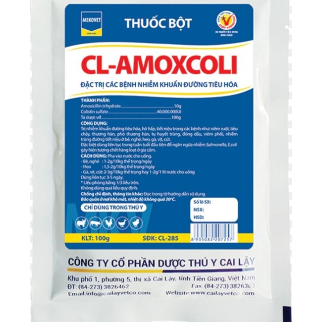 CL Amoxcoli 100 gram thức ăn cho thú cưng