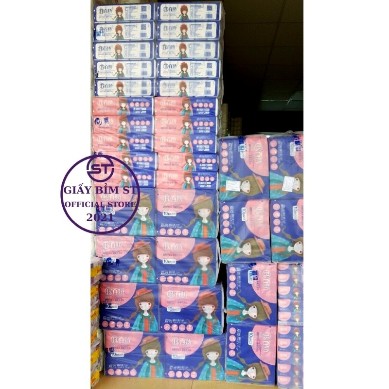 Giấy ăn rút Cô gái 4 lớp 328 tờ/gói [COMBO 10 GÓI]  Hàng nội địa Trung mềm mại