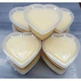 BỘ 50 HỘP LÀM BÁNH FLAN RAU CÂU SỮA CHUA HÌNH TRÁI TIM 7.5 CM CÓ NẮP ĐẬY