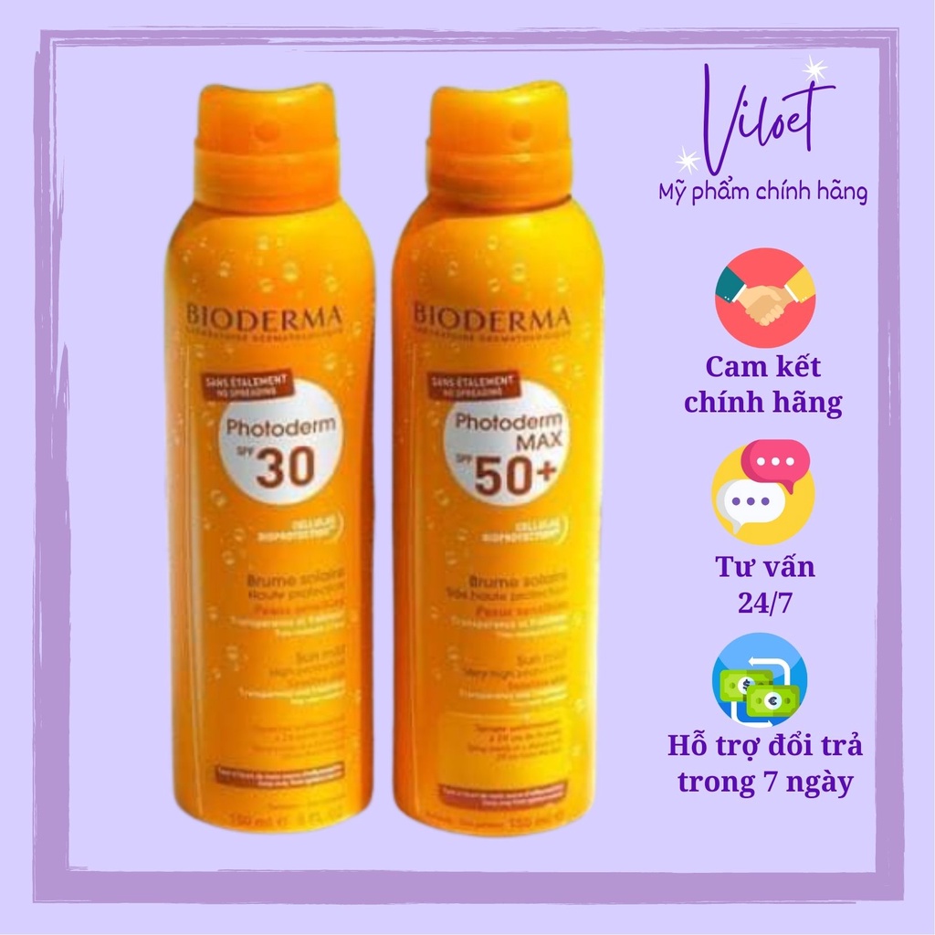 Xịt chống nắng body Bioderma SPF 50+ Pháp 150ml bảo vệ cho da nhạy cảm - Shop Viloet