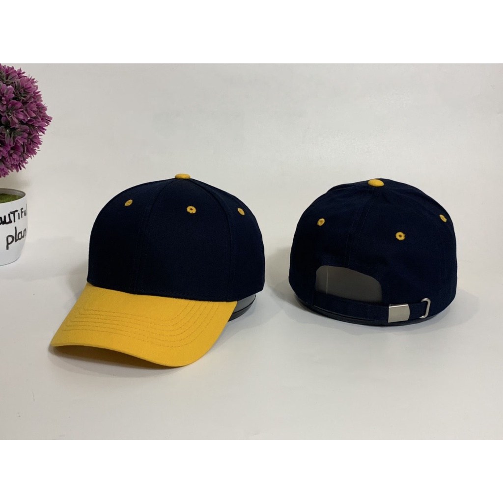 Nón kết Mũ lưỡi trai Xanh Than Pha Vàng Free size