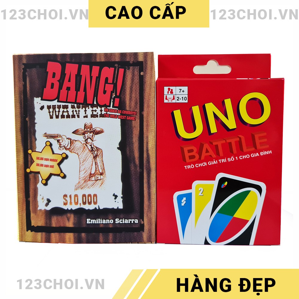 [COMBO 2 IN 1] Trò chơi thẻ bài dành cho nhiều người chơi Bang + UNO bản Việt hóa kèm sách hướng dẫn