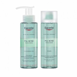 COMBO CHUYÊN BIỆT KHÁNG KHUẨN LÀM SE KHÍT LỖ CHÂN LÔNG CHO DA NHỜN MỤN EUCERIN PRO ACNE CLEANSING GEL 200ML + EUCERIN PR