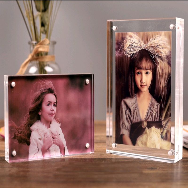 Khung ảnh trong suốt để bàn nam châm acrylic frame đựng card, thẻ hình, thẻ bài idol Kpop phong cách Hàn Quốc