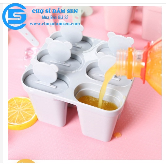 Khay làm kem cây 6, 8 ngăn, khuôn tự làm kem tiện dụng cho gia đình bạn G332-Hopkem