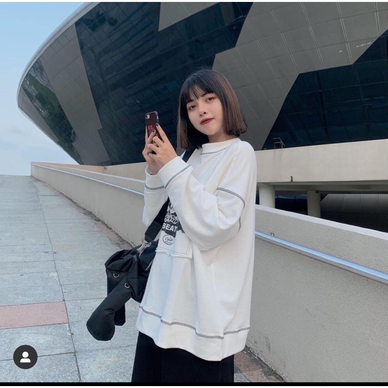 [Mã 12FASHIONSALE1 giảm 10K đơn 50K] [SIEU SALE] SWeater chỉ nổi in hình người một màu trắng (hàng sẵn) | BigBuy360 - bigbuy360.vn