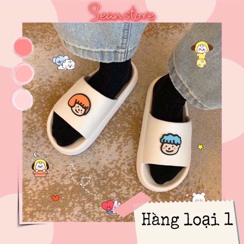 DÉP QUAI NGANG HÌNH VỢ CHỒNG DÉP UNISEX CUTE ĐÚC NGUYÊN KHỐI CỦA SEAN