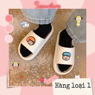 [ SẴN] DÉP QUAI NGANG HÌNH VỢ CHỒNG DÉP UNISEX CUTE ĐÚC NGUYÊN KHỐI CỦA SEAN