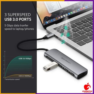 Cáp USB type-C sang HDMI/ Hub USB 3.0 Ugreen 50209