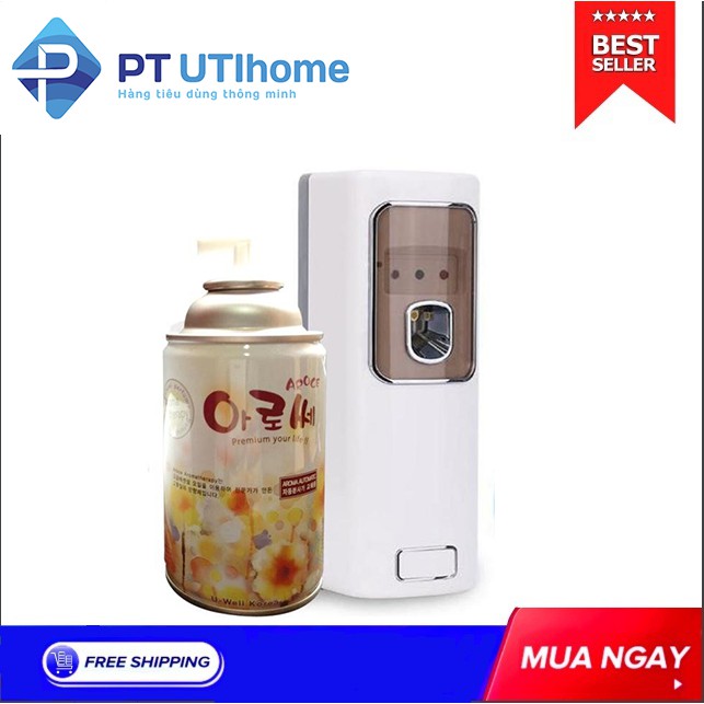 Combo Máy xịt tự động MD6 + Bình nước hoa xịt phòng Hàn Quốc PT UTIHOME