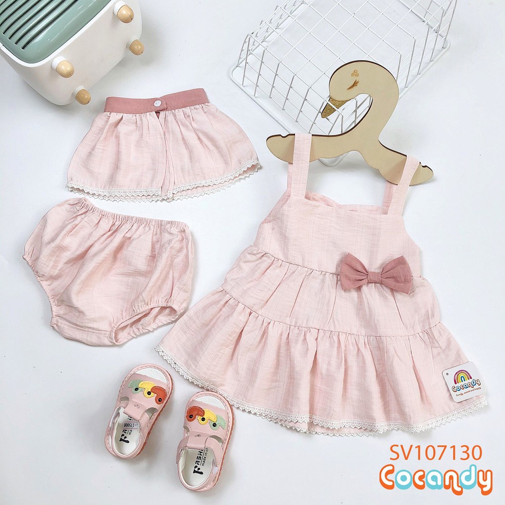 ✚﹊▼Set váy hồng 3 chi tiết cho bé của COCANDY mã SV107130