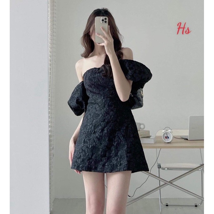 Váy xốp trễ vai tay phồng HSU1