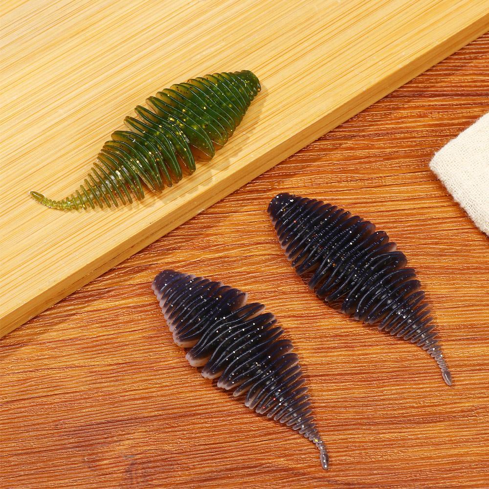 Bộ 6 Mồi Câu Cá Silicone Cao Su Mềm Hình Sâu