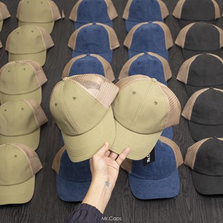 Nón lưỡi trai Kaki Lưới nam nữ freesize, full hộp, Xanh, Xám, Nâu