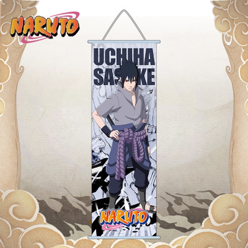 Tranh cuốn bằng vải treo tường hình hoạt hình nhân vật Naruto Kakashi Uchiha Itachi