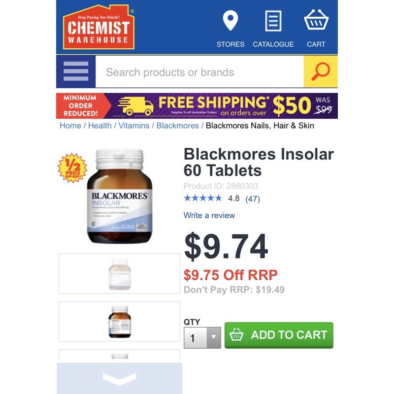 ( Đủ Bill + Tem Chemist) Viên Uống Đẹp Da Insolar Blackmore Úc | BigBuy360 - bigbuy360.vn