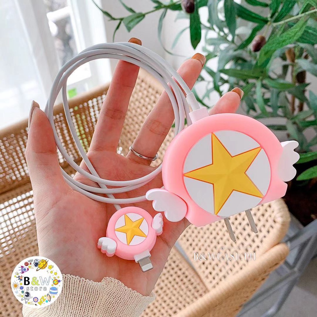 Phụ kiện bảo vệ dây cáp sạc nhanh hình thú hoạt hình thích hợp cho Iphone 18w 20w