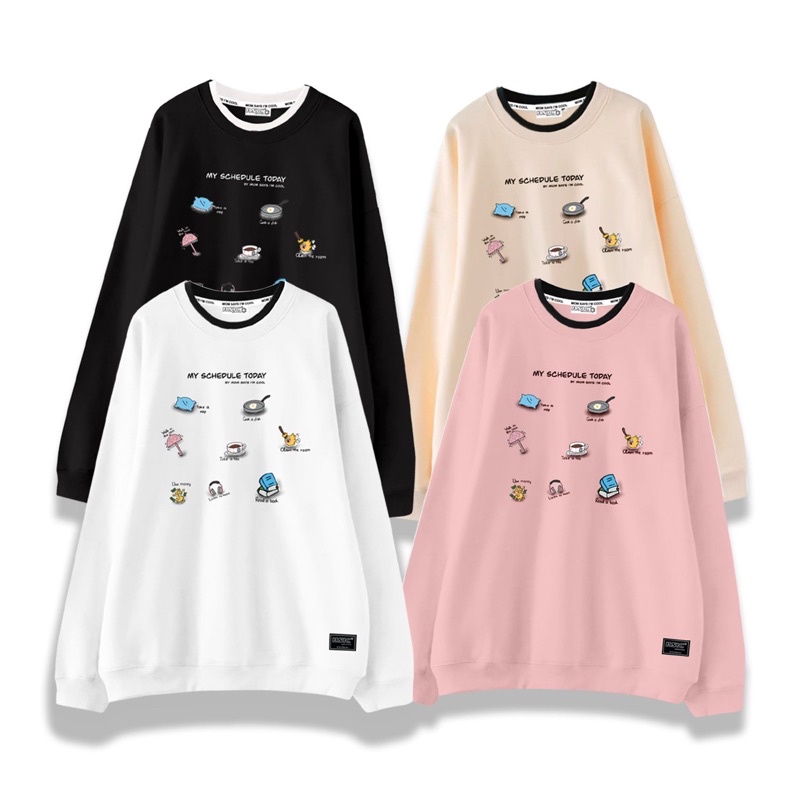 MSIC Áo Sweater Schedule Unisex form rộng