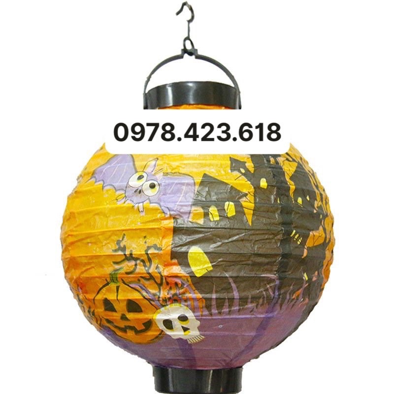 Đèn lồng giấy Halloween - Quả bí ngô 30cm lễ hội hóa trang