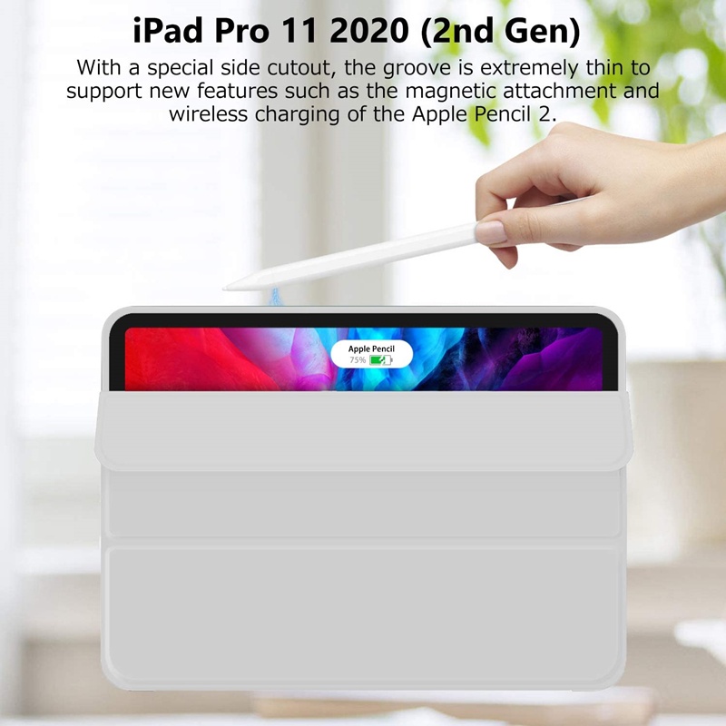 Ốp máy tính bảng DLLENCASE silicon có ngăn đựng bút thích hợp cho iPad Pro 11 2021 12.9 2020 A116