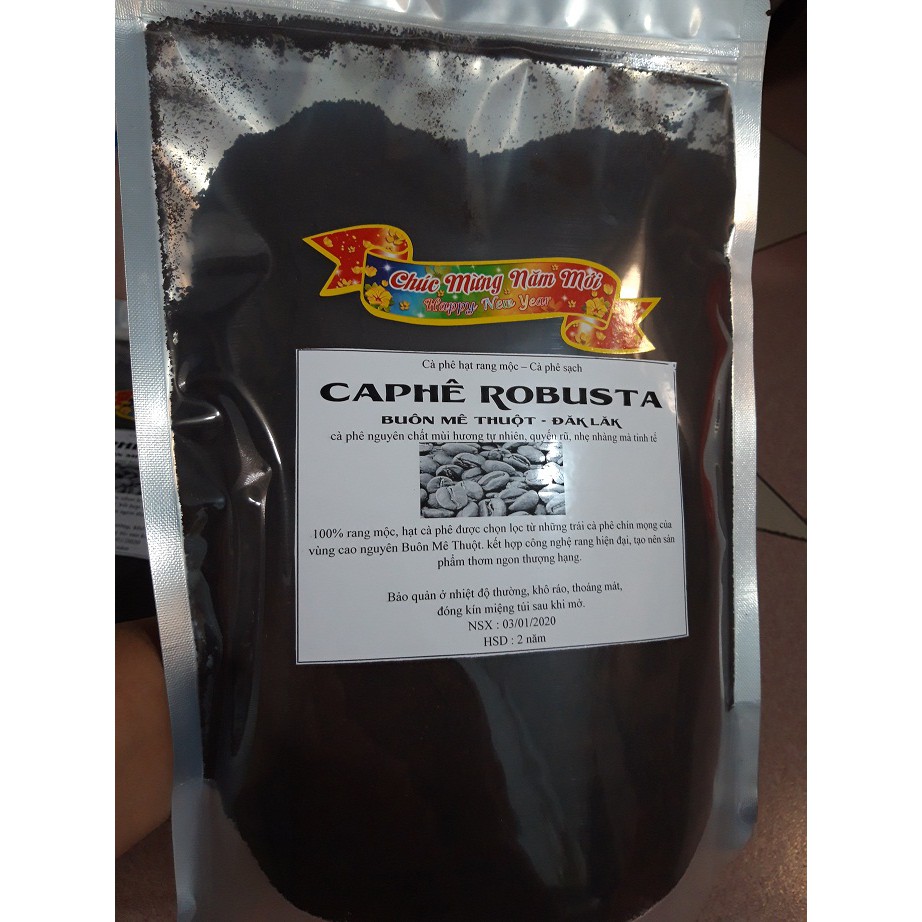 CÀ PHÊ HẠT RANG MỘC, Cafe ROBUSTA rang mộc , giá sỉ dành cho quán cafe, - cafe hat túi zip 1kg.