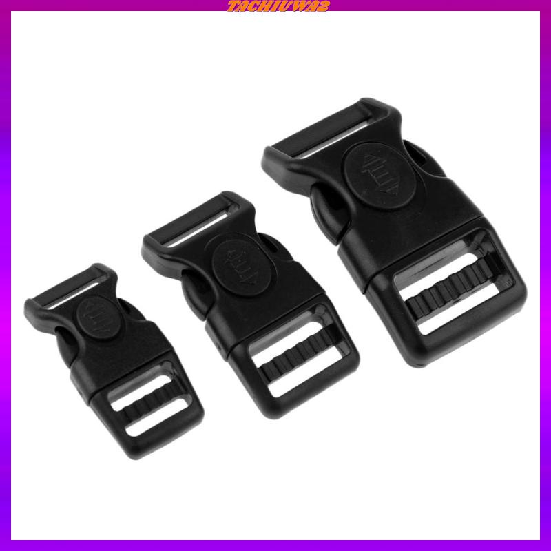 Set 2 10 Khóa Cài Cong Bằng Nhựa Màu Đen 15mm Chuyên Dụng Làm Vòng Tay Paracord