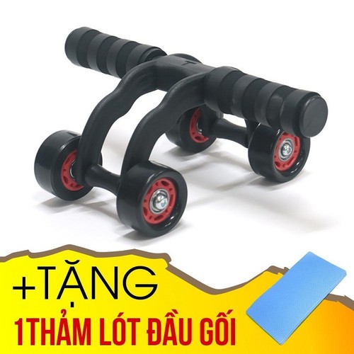[Giá Rẻ Giật Minh] Con lăn tập bụng 4 bánh loại đẹp tặng kèm thảm lót khi tập