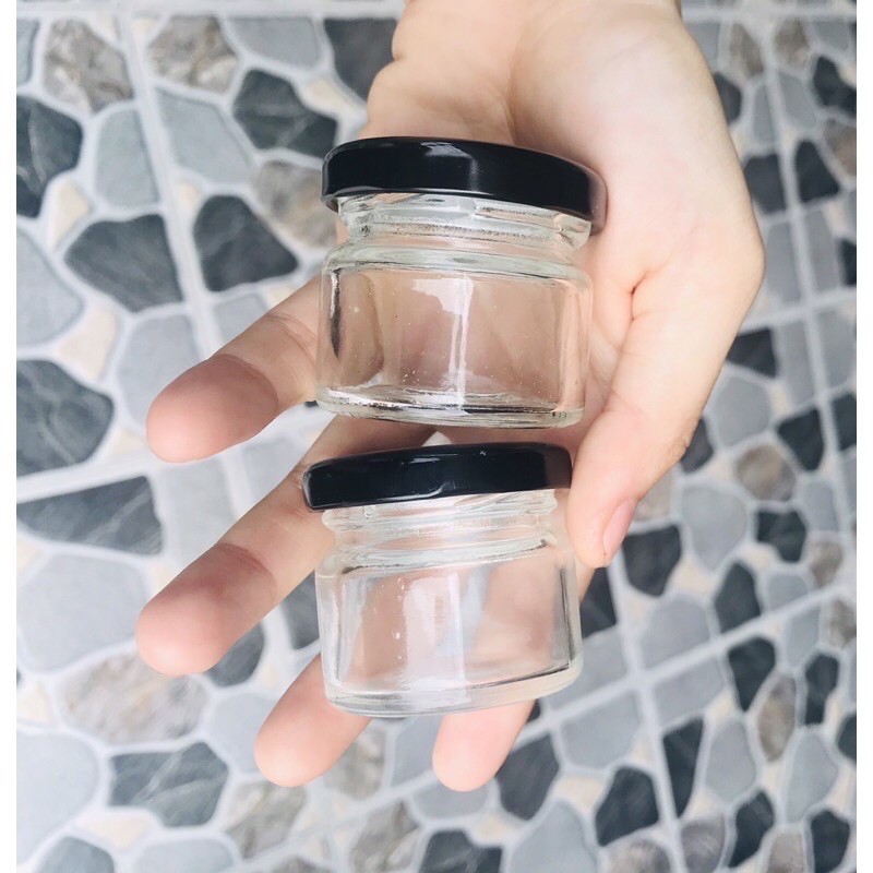 COMBO 50 HỦ THUỶ TINH 30ml NẮP THIẾT ĐEN &amp; VÀNG