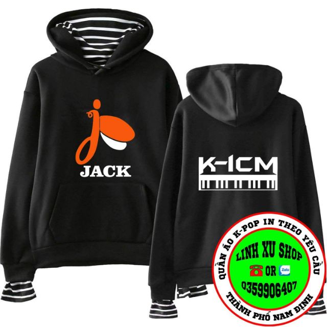 Áo hoodie JACK K-ICM phối cổ phối tay in theo yêu cầu