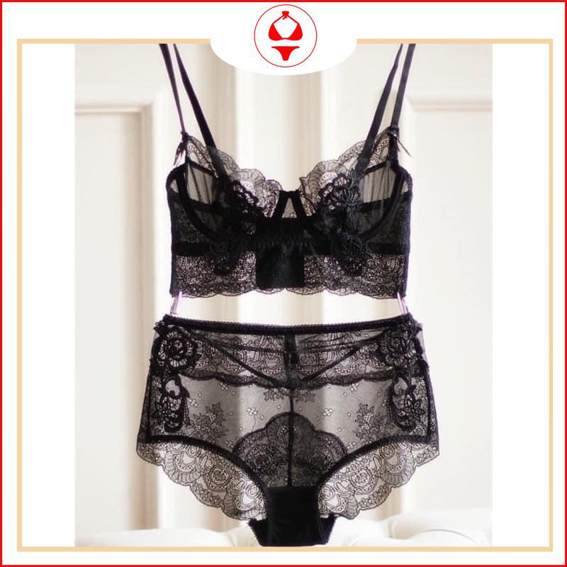 BỘ ĐỒ LÓT 🔥 FREESHIP 🔥 set đồ lót charm hoa hồng có gọng không mút đệm,ôm ngực nâng ngực cực đỉnh. | BigBuy360 - bigbuy360.vn