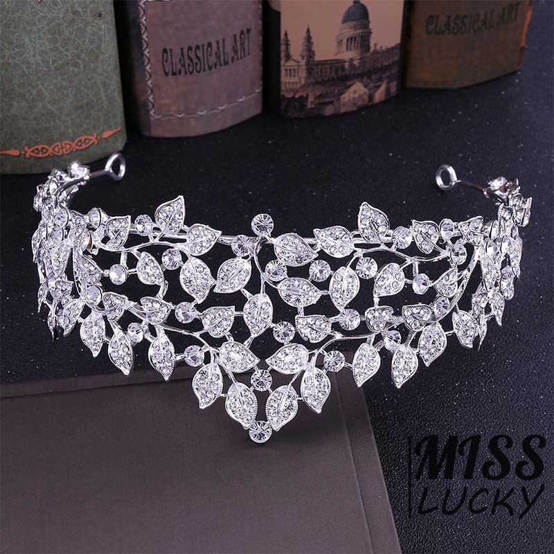 Trâm cài tóc hình chiếc lá đính đá phong cách vintage