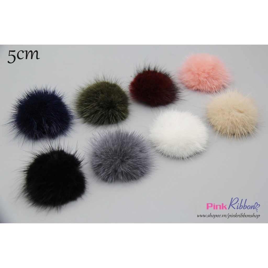Lông thỏ bán cầu cỡ lớn 5cm