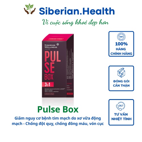 Pulse Box - Siberian Wellness - Giảm nguy cơ bệnh tim mạch do xơ vữa động mạch - Chống đột quy, chống đông máu, vón cục